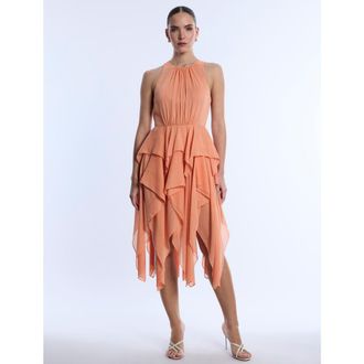 BCBGeneration Ruffle Skirt Dress in Apricot at Nordstrom, Size 10