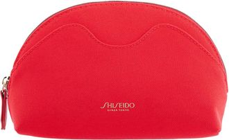 Shiseido Red Logo Print Make Up Cosmetic Pouch