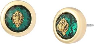 Kurt Geiger Round Stone Stud Earrings in Green at Nordstrom