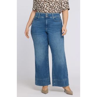 NYDJ Teresa Wide Hem Wide Leg Jeans in Breezy Palms at Nordstrom, Size 18W