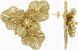 Lott. Gioielli Silk Flower Statement Earrings in Gold at Nordstrom