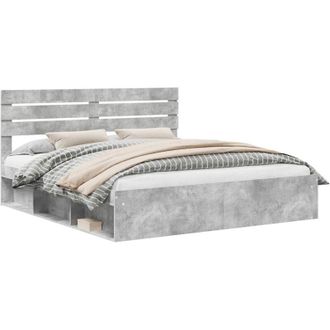 vidaXL Estructura De Cama Concreto 180 X 200 Cm Madera De Pino Macizo Vidaxl