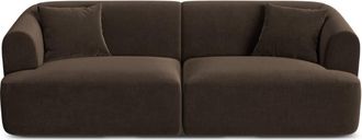 Cosmopolitan Design Sof&aacute; modular 3 plazas de terciopelo chocolate