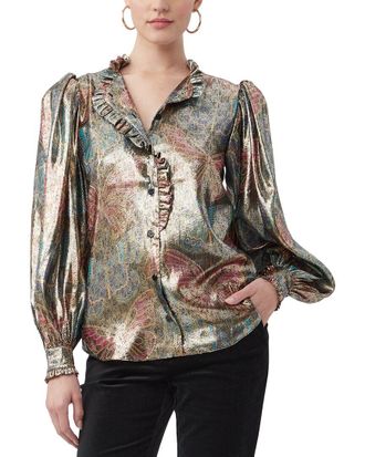 Trina Turk New Moon Silk-Blend Top
