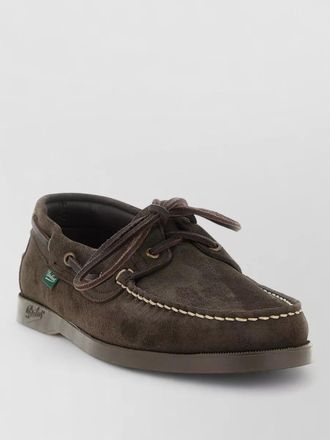 Paraboot barth suede boat loafer rubber sole