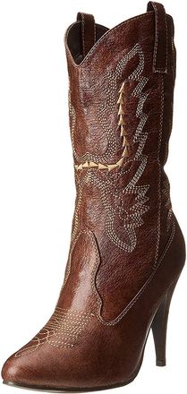 Ellie Shoes Womens 418-Cowgirl Western Boot, Brown, 3.5 UK