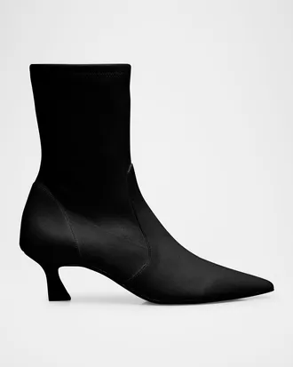 Stuart Weitzman 50mm Vinnie Stretch Leather Booties