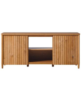 Walker Edison Scandinavian Reeded Tv Stand With Storage For Up To 70In Tv