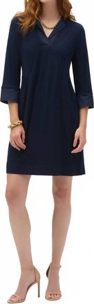 Joseph Ribkoff Silky Knit And Memory Trapeze Dress In Midnight Blue