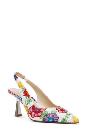 Betsey Johnson Clark Slingback Pointed Toe Pump in Bright Multi at Nordstrom, Size 9.5