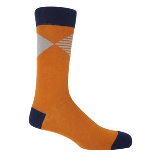 Peper Harow Big Diamond Mens Socks - Orange