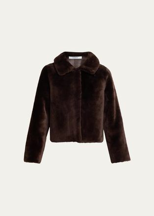 Fleurette Odette Reversible Cropped Shearling Jacket