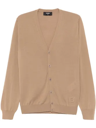 Fendi FF-embossed cardigan - Brown