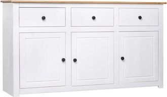 vidaXL Sideboard White 135x40x80 cm Solid Pinewood Panama Range Vidaxl
