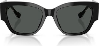 Versace 55mm Cat Eye Sunglasses in Black /Dark Grey at Nordstrom