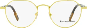 Ermenegildo Zegna EZ5238 Geometric Round Metal Eyeglasses - Gold