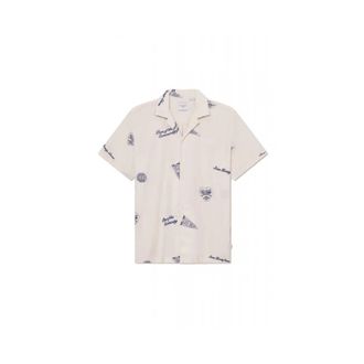 Les Deux Overhemden, Heren, Beige, L, Katoen, Hendrix Aoe Ss Shirt