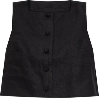 Possé Canotta Rio in lino - Nero