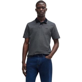 HUGO BOSS Mens Peoxfordnew Short Sleeve Polo Shirt in Dark Blue 404 - Size 5XL