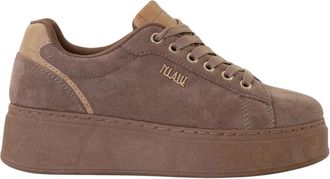 Alviero Martini 1A Classe Sneakers van su&egrave;de met logolabel - Dames - Sneakers - Bruin - 37 EU - Su&egrave;de - Schoenen