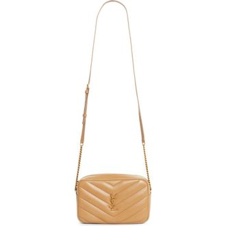 Saint Laurent Loulou Mattelass&eacute; Leather Camera Bag in Natural Tan at Nordstrom