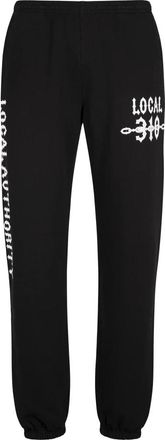 Local Authority Cotton Track Pants - Heren - Sweatpants - Zwart - M - Katoen - Broeken