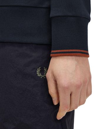 Fred Perry Logo-Embroidered Cotton Sweater - Navy