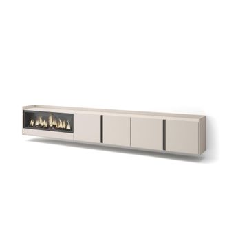 Skraut Home Skraut Home - Mueble Tv, Televisi&oacute;n, Muebles De Sal&oacute;n, Almacenaje, 315x35x50cm, Para Tv Hasta 80, Chimenea El&eacute;ctrica Xxl, Colgado, Suspendido, Estilo 