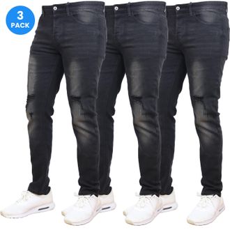 Blue Ice Mens Stretch Ripped Jeans-3 Pack