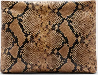 Nili Lotan Jerry Small snake-print leather clutch