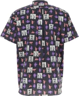 Comme Des Gar&ccedil;ons Mens Printed Poplin Shirt Printf Exterior: Cotton Camicie