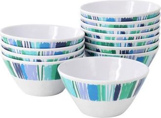 Gibson Home Tropical Sway Orleans 12 Piece 6 Inch Melamine Bowl Set in Blue at Nordstrom