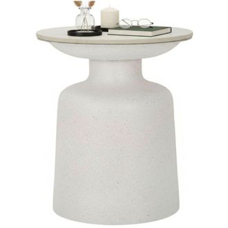 Dmora Tavolino da salotto Rakaia, Tavolo basso da caff&egrave;, Portariviste per divano, Ripiano da soggiorno, 40x40 h47 cm, Bianco - Dmora