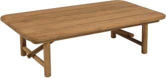 Macabane Mesa baja de jard&iacute;n de 130 x 70 cm de madera de teca reciclada