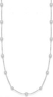 Allurez 36 inch Long Lab Grown Diamond Station Necklace Strand 14k White Gold (4.00ct)