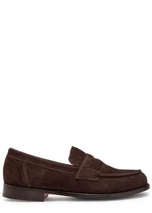 Grenson Epsom Suede Loafers - Brown - 9.5 (IT43.5 / UK9.5)