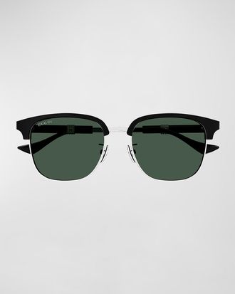 Gucci Men & apos;s Metal and Acetate Square Sunglasses