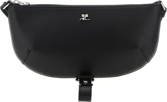 Courr&egrave;ges Black Calfskin Shoulder Womens Bag