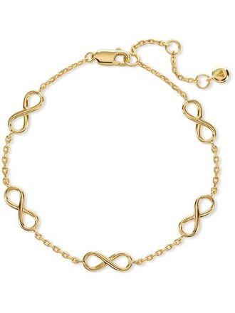 Devata Infinity Five-Charm Chain Bracelet in Gold Plated Sterling Silver in Yellow Gold at Nordstrom, Size 7.5