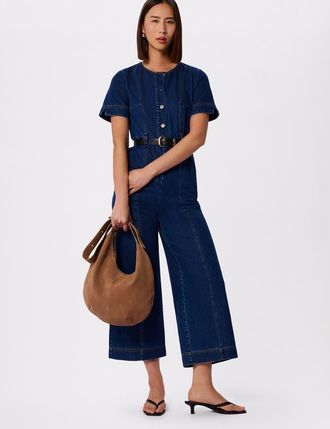 Whistles Button Down Jumpsuit in Denim at Nordstrom, Size 10