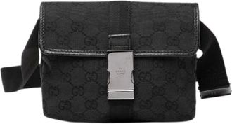 Gucci Pre-owned Belt Bags, female, Black, Size: ONE SIZE Pre-owned Canvas Crossbody Bag