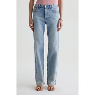 AG - Adriano Goldschmied Sydney High Waist Relaxed Straight Leg Jeans in Highway 29 at Nordstrom, Size 28