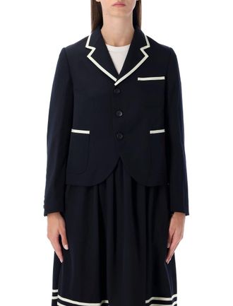Comme Des Garçons Wool Blazer With Contrast Trim
