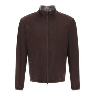 Herno Light Jackets, male, Brown, Size: 2XL Suede Effect Jacket