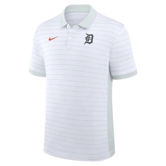 Nike Detroit Tigers Authentic Collection Striped Victory Nike Mens Dri-FIT MLB Polo in White | 03BG0GJCDG-P81