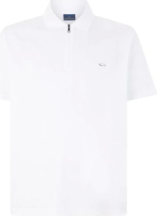 Paul & Shark Polo con zip in cotone jersey mercerizzato a doppio filo - - Tops - Uomo - Bianco - 3XL