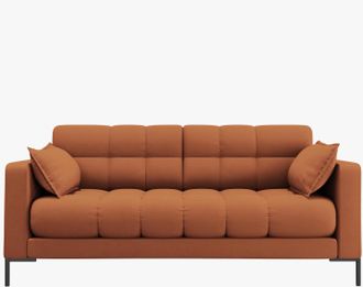 BLOOMINGLOFT 2-Sitzer Designsofa Mamaia Strukturstoff Brick