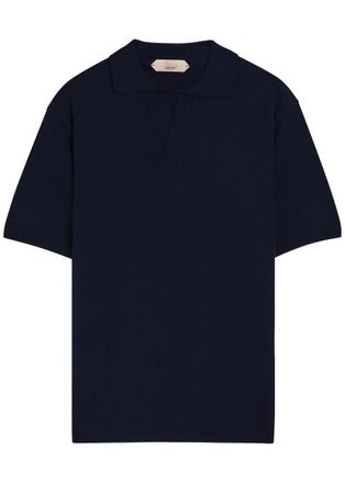 Aur&eacute;lien Merino Wool Polo Shirt - Navy - M