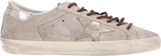 Golden Goose Beige Calf Suede Sneakers with Star Applique