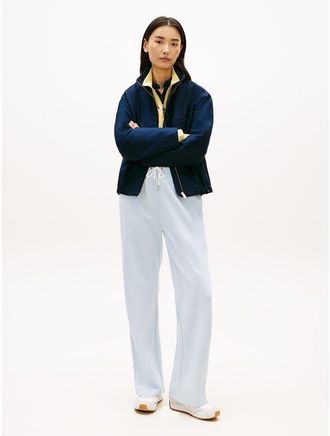 Tommy Hilfiger Womens Brushed-Back Wide Leg Sweatpant - Breezy Blue - XL